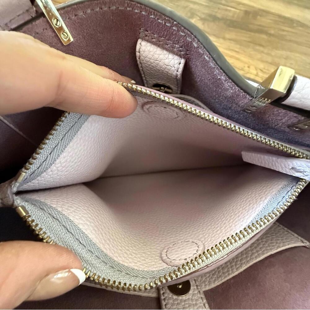 KATE SPADE Lavender Leather Gwyn Pershing Street Convertible Satchel Bag EUC - Picture 10 of 14